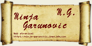 Minja Garunović vizit kartica